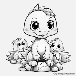 Cute Baby Dinosaurs Coloring Pages 2