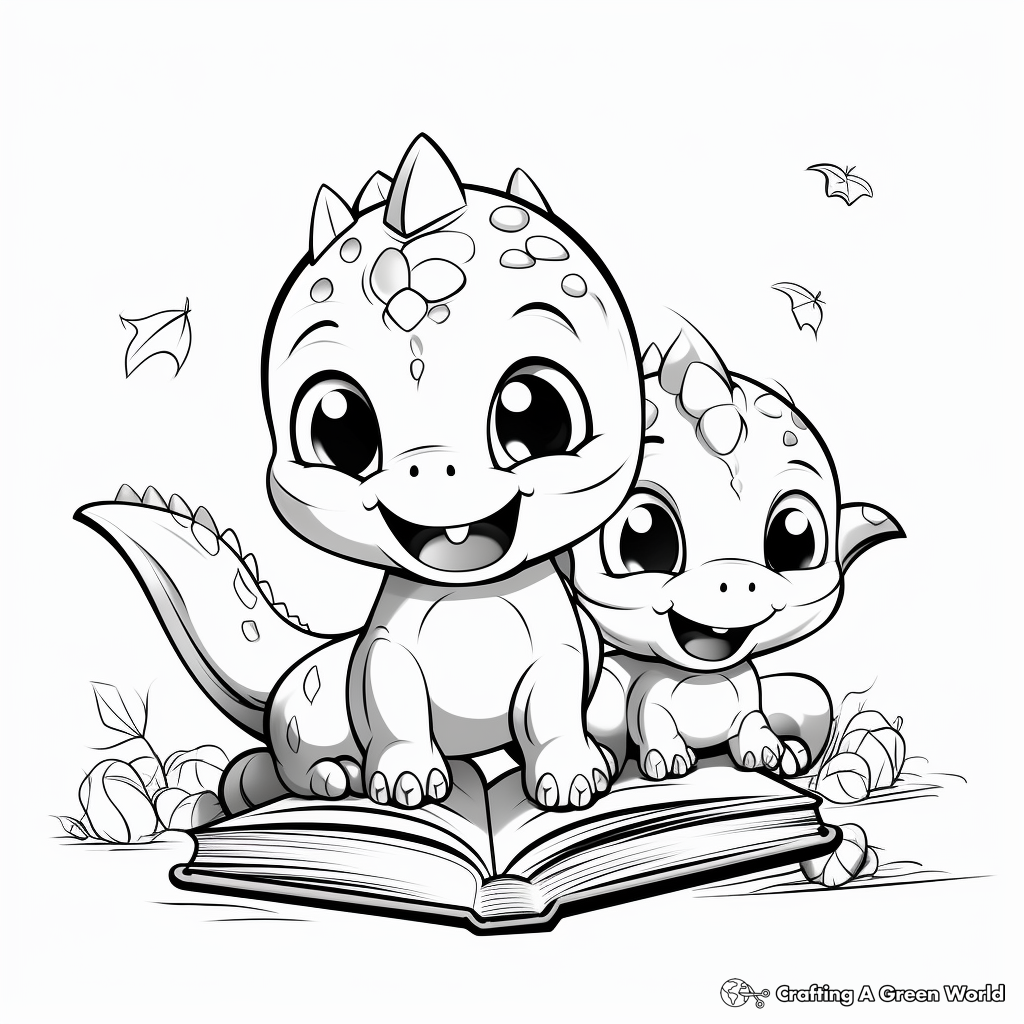 Cute Baby Dinosaurs Coloring Pages 3
