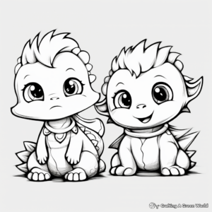 Cute Baby Dinosaurs Coloring Pages 4