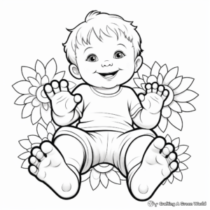 Cute Baby Feet Coloring Pages 1