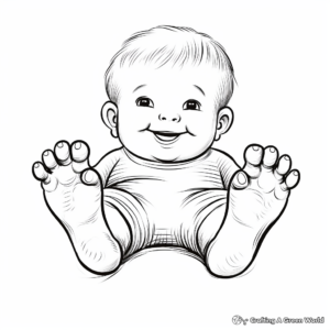 Cute Baby Feet Coloring Pages 2