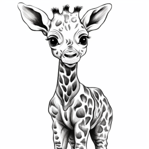 Cute Baby Giraffe Coloring Pages 2