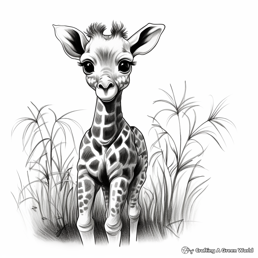 Cute Baby Giraffe Coloring Pages 3
