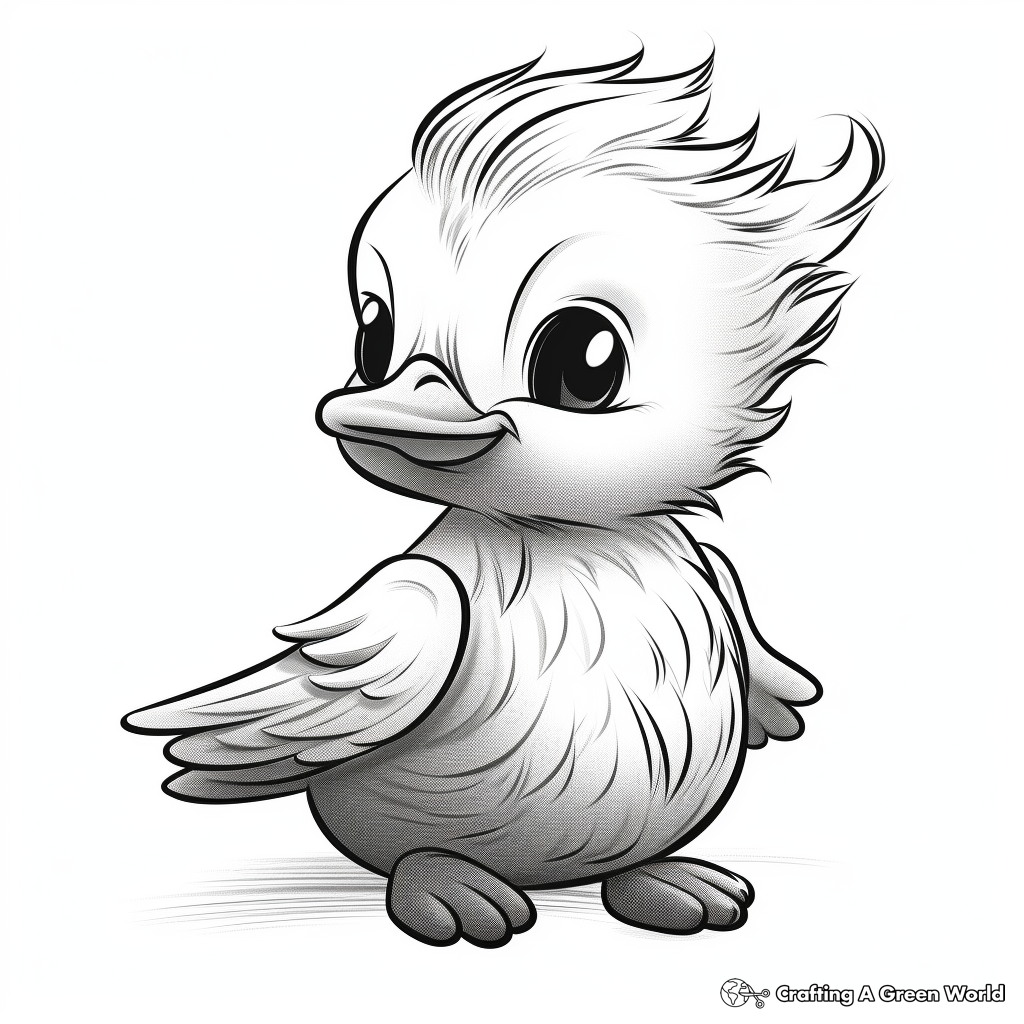 Cute Baby Kingfisher Coloring Pages for Kids 1