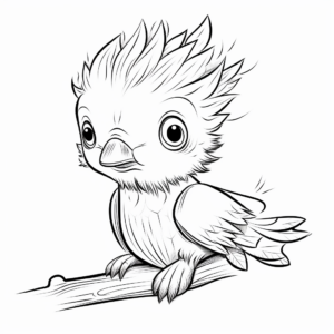 Cute Baby Kingfisher Coloring Pages for Kids 4