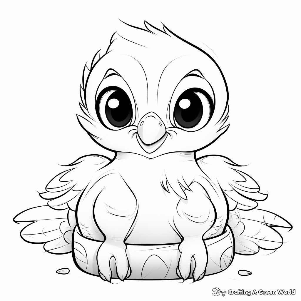 Cute Baby Macaw Hatchling Coloring Pages for Kids 1