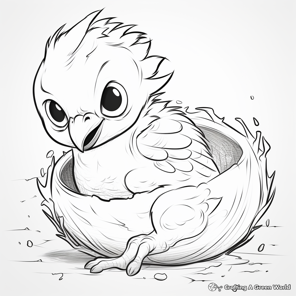 Cute Baby Macaw Hatchling Coloring Pages for Kids 3