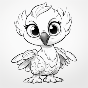 Cute Baby Macaw Hatchling Coloring Pages for Kids 4