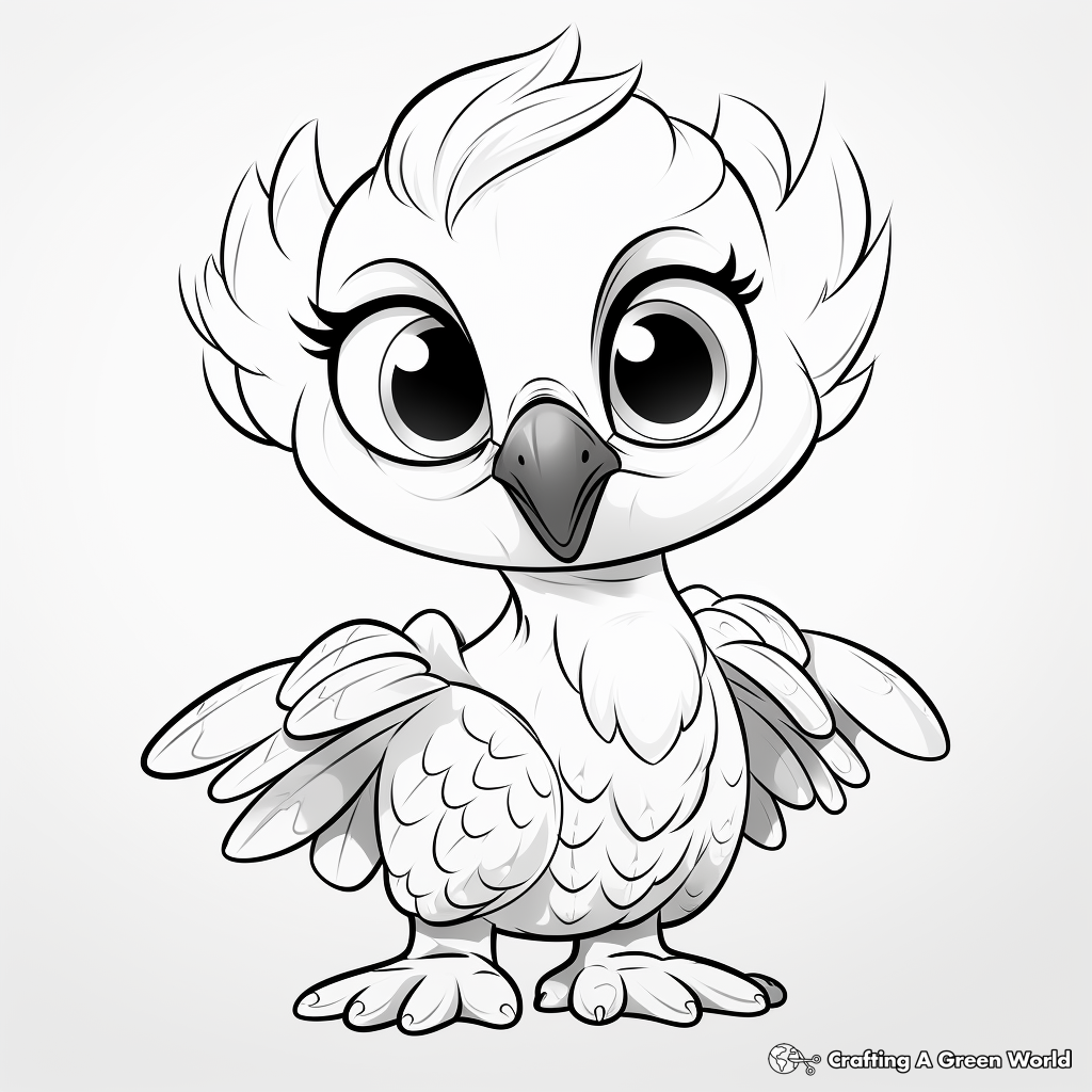 Cute Baby Macaw Hatchling Coloring Pages for Kids 4