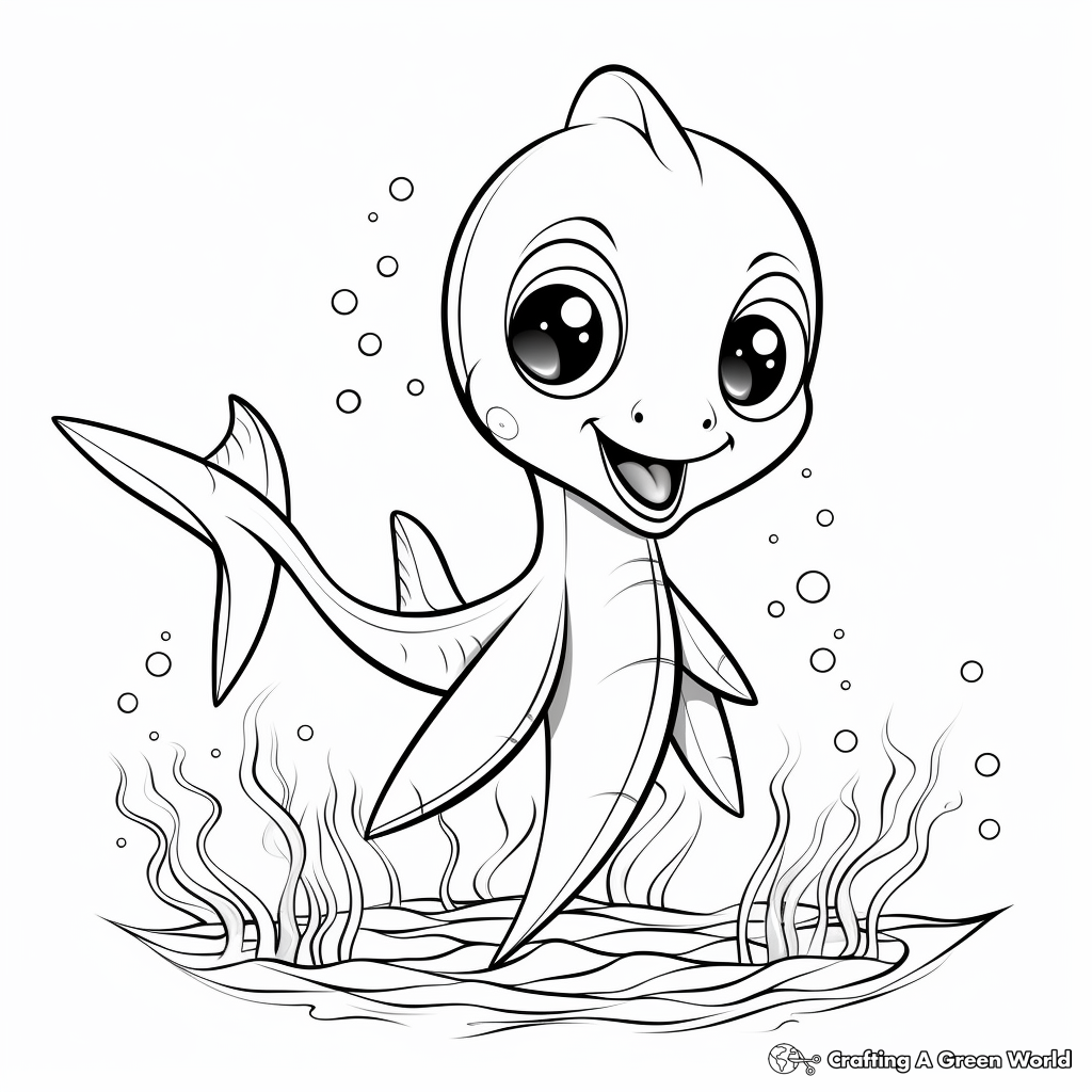 Cute Baby Plesiosaurus Coloring Pages 2
