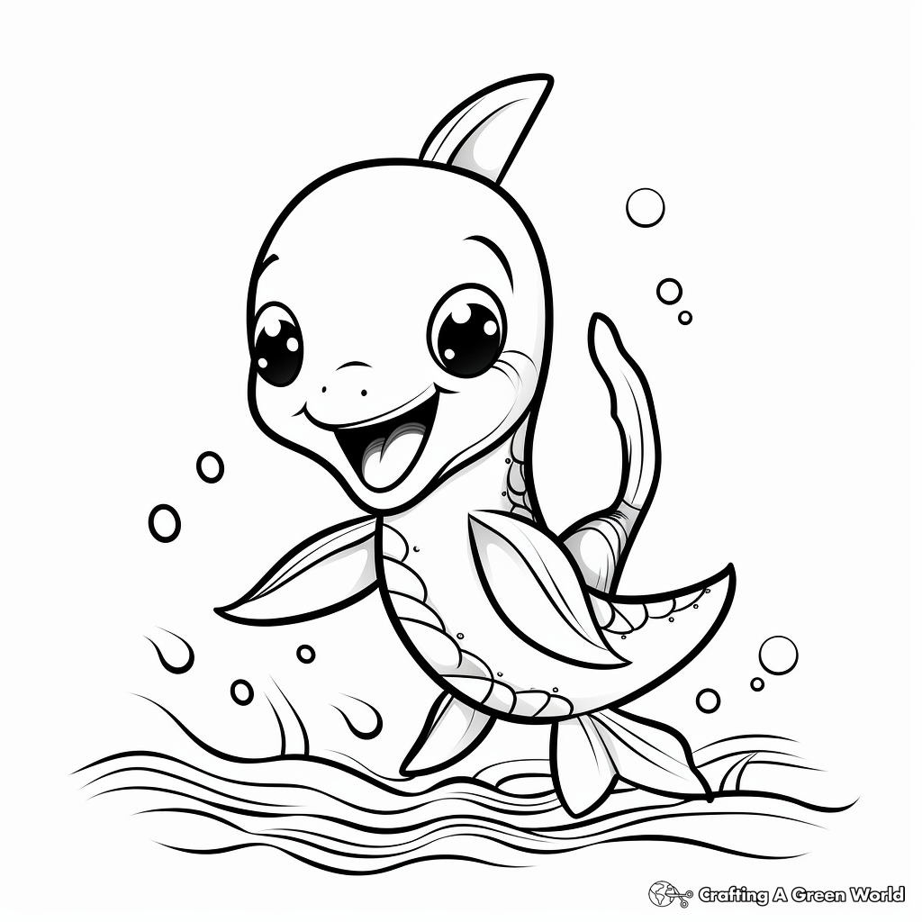 Cute Baby Plesiosaurus Coloring Pages 3