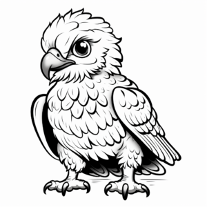 Cute Baby Red Tailed Hawk Coloring Pages 1