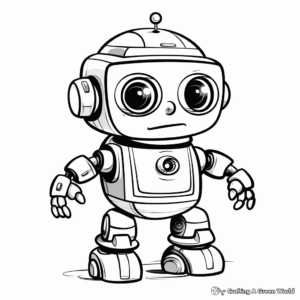 Cute Baby Robot Coloring Pages for Toddlers 2