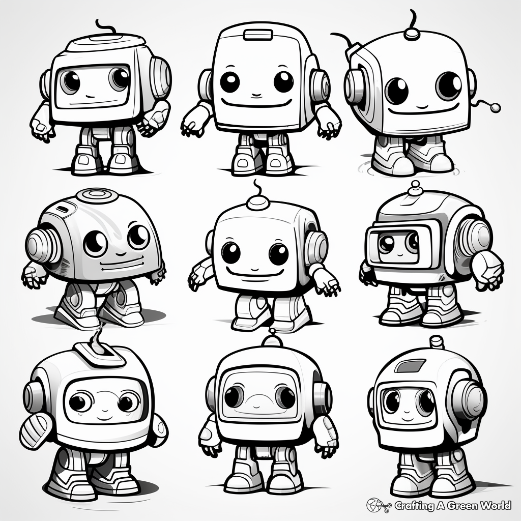 Cute Baby Robot Coloring Pages for Toddlers 3