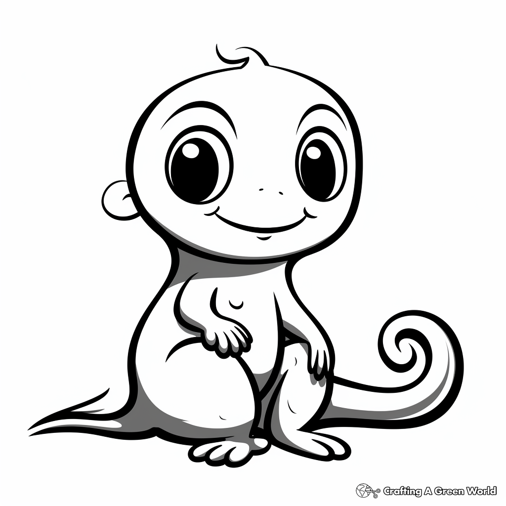 Cute Baby Salamander Coloring Pages 2