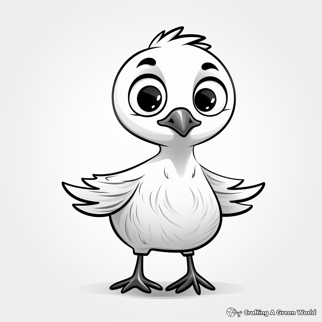 Cute Baby Seagull Coloring Sheets 1