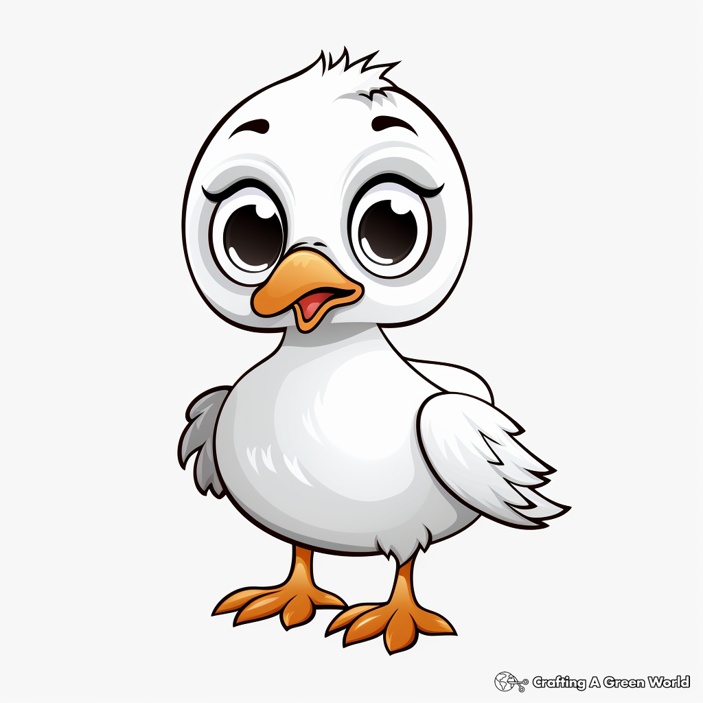 Cute Baby Seagull Coloring Sheets 3