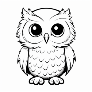 Cute Baby Snowy Owl Coloring Pages for Kids 2