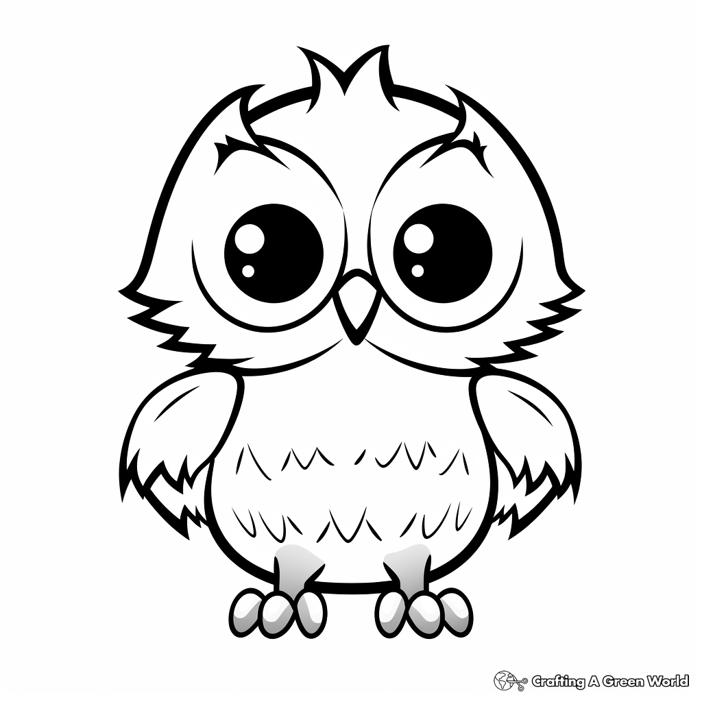 Cute Baby Snowy Owl Coloring Pages for Kids 4
