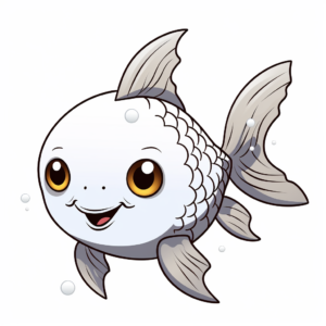 Cute Baby Sunfish Coloring Pages for Kids 2