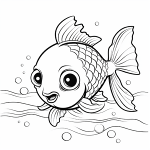 Cute Baby Sunfish Coloring Pages for Kids 4