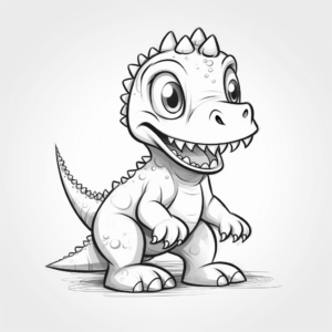 Cute Baby T-Rex Coloring Pages 1