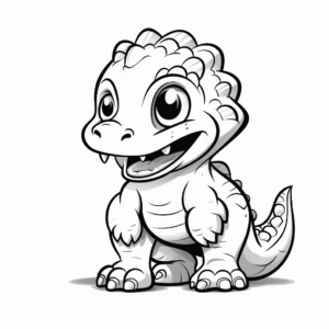 Cute Baby T-Rex Coloring Pages 2