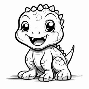 Cute Baby T-Rex Coloring Pages 3