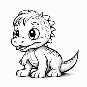 Cute Baby T-Rex Coloring Pages 4