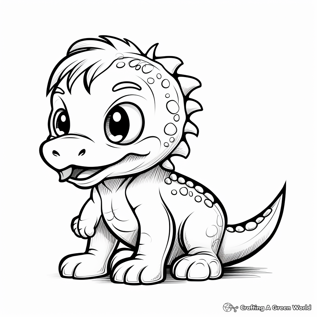 Cute Baby T-Rex Coloring Pages 4