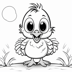 Cute Baby Turkey Chick Coloring Pages 1
