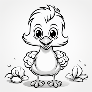 Cute Baby Turkey Chick Coloring Pages 2