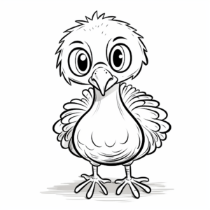 Cute Baby Turkey Chick Coloring Pages 3