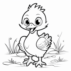 Cute Baby Turkey Chick Coloring Pages 4