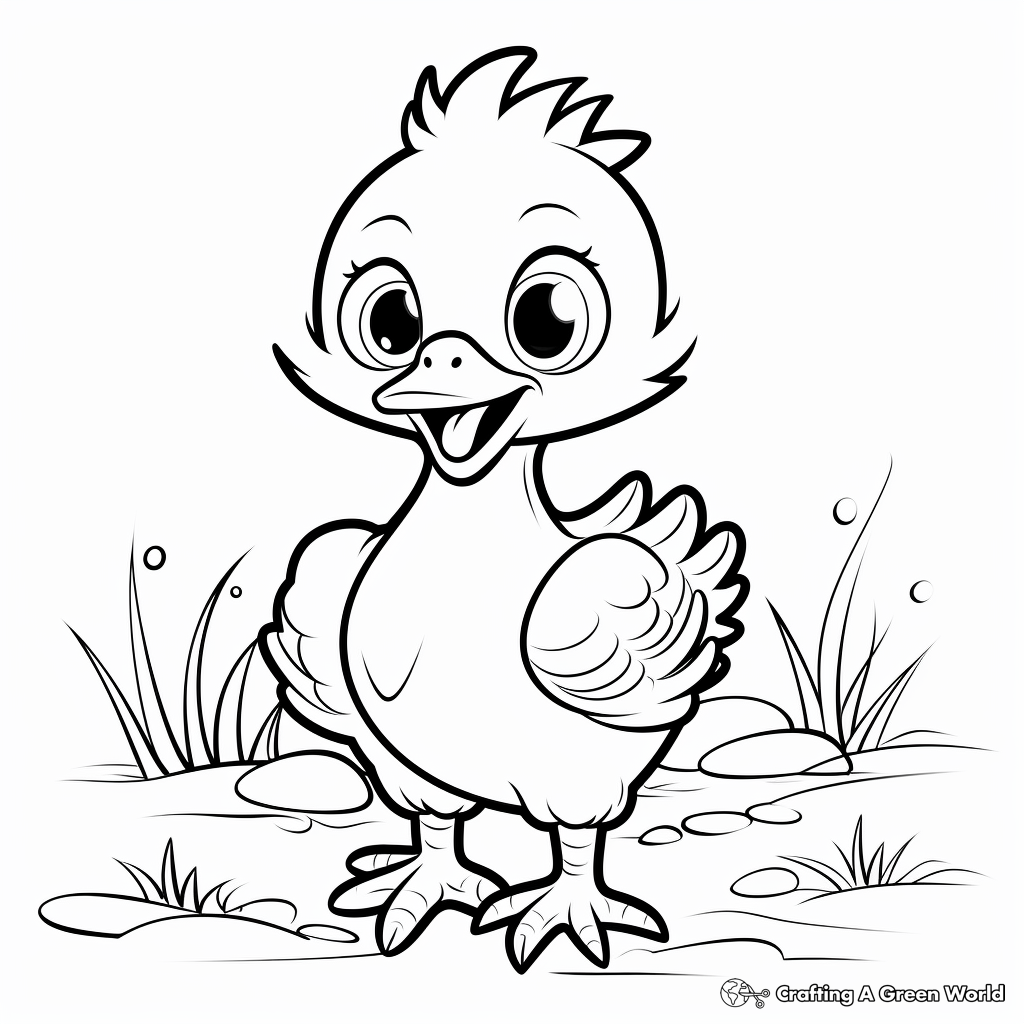 Cute Baby Turkey Chick Coloring Pages 4