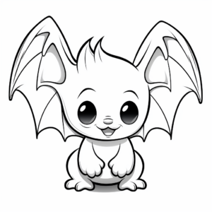 Cute Baby Vampire Bat Coloring Pages 1