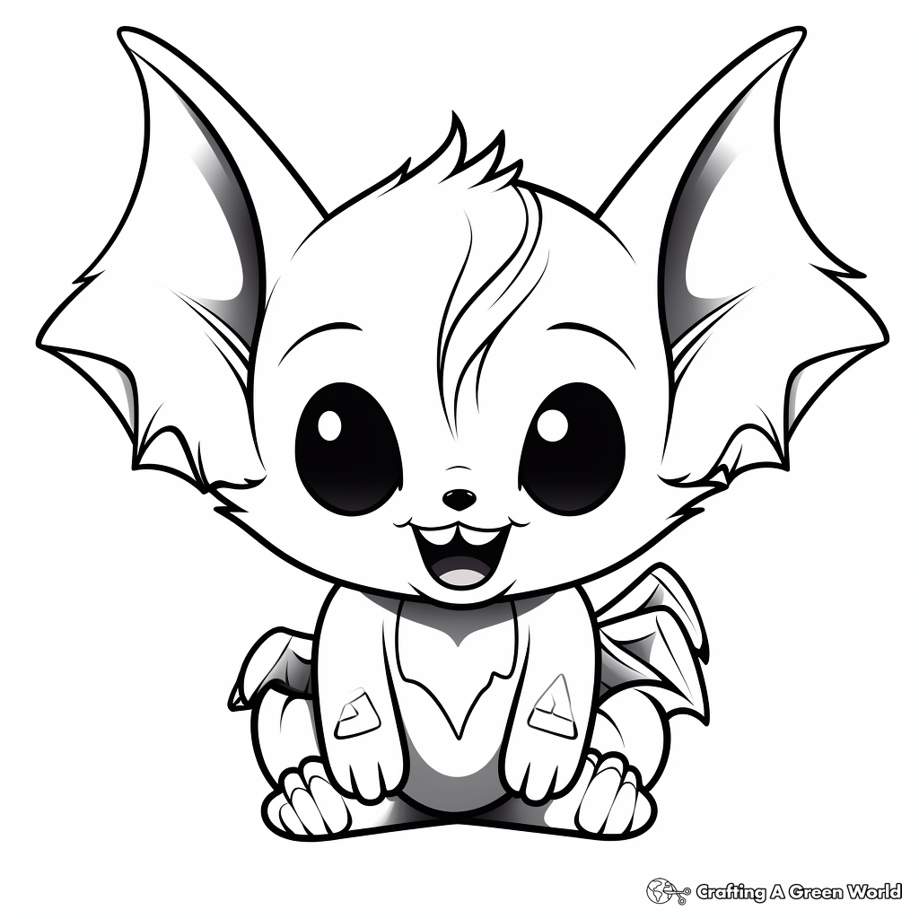 Cute Baby Vampire Bat Coloring Pages 3