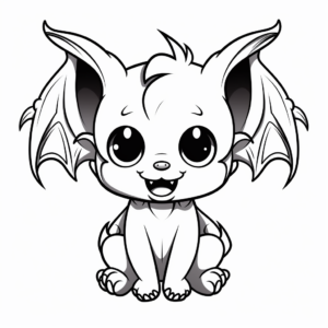 Cute Baby Vampire Bat Coloring Pages 4