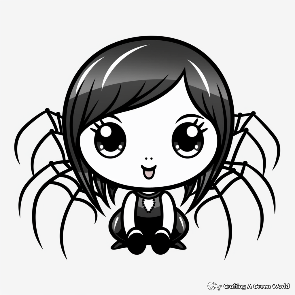 Cute Black Widow Spider Coloring Pages for Children 1