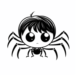 Cute Black Widow Spider Coloring Pages for Children 2