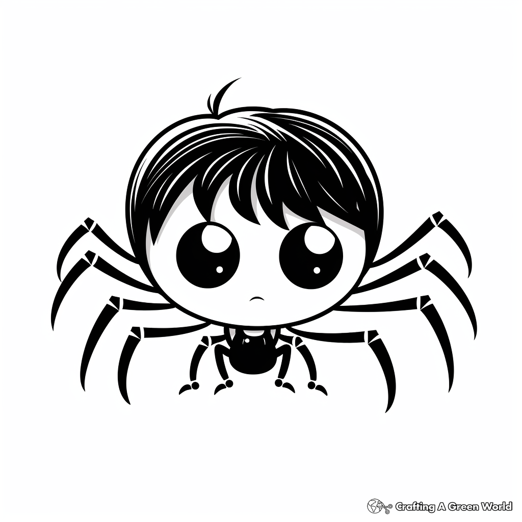 Cute Black Widow Spider Coloring Pages for Children 2