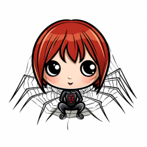 Cute Black Widow Spider Coloring Pages for Children 4