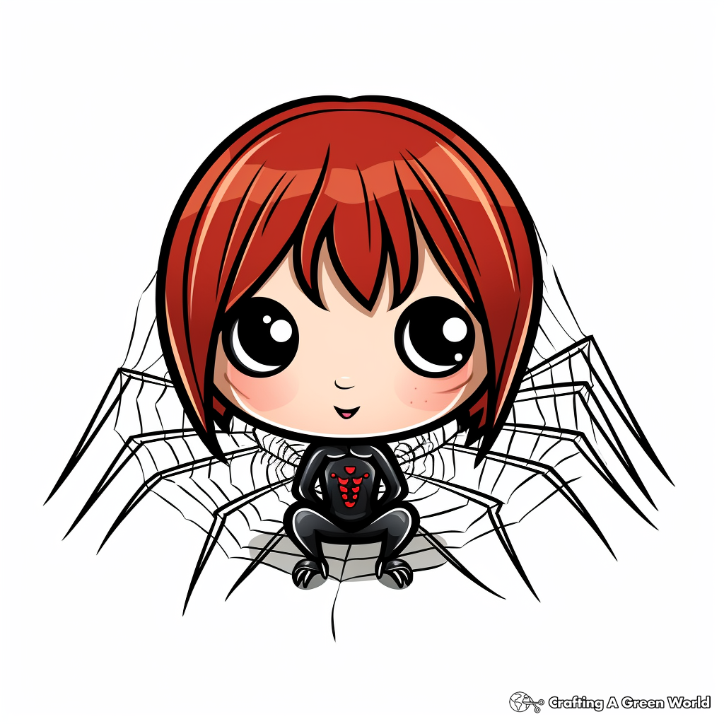 Cute Black Widow Spider Coloring Pages for Children 4