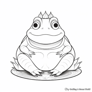 Cute Bullfrog Pinnacle Coloring Pages for Kids 1