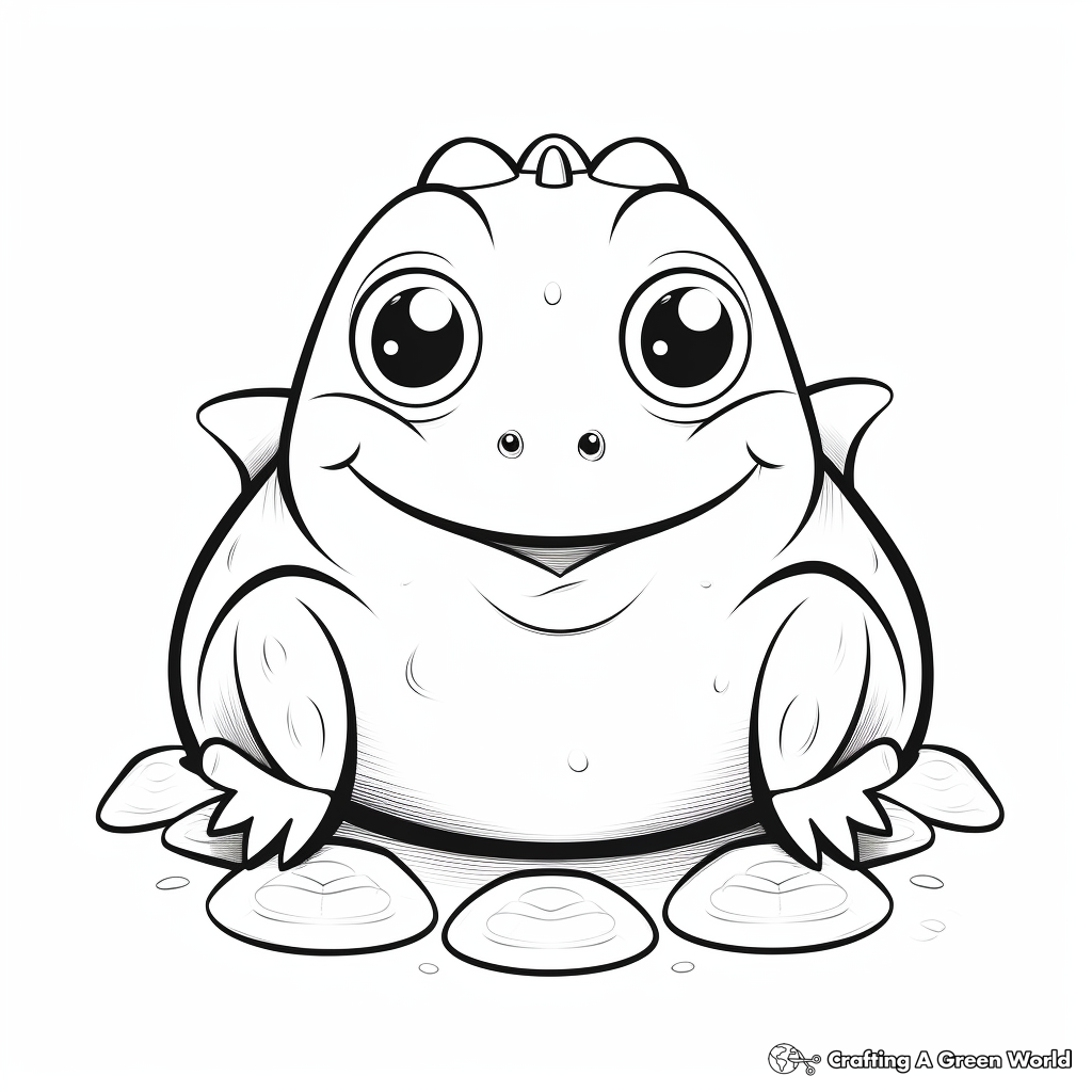 Cute Bullfrog Pinnacle Coloring Pages for Kids 2