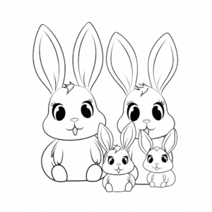 Cute Bunny Family Coloring Pages 1