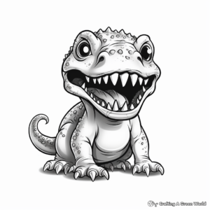Cute But Scary Baby T Rex Coloring Pages 1