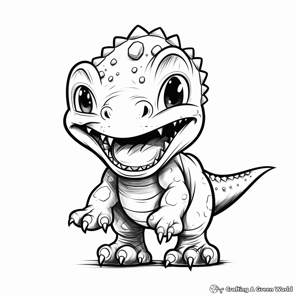 Cute But Scary Baby T Rex Coloring Pages 3