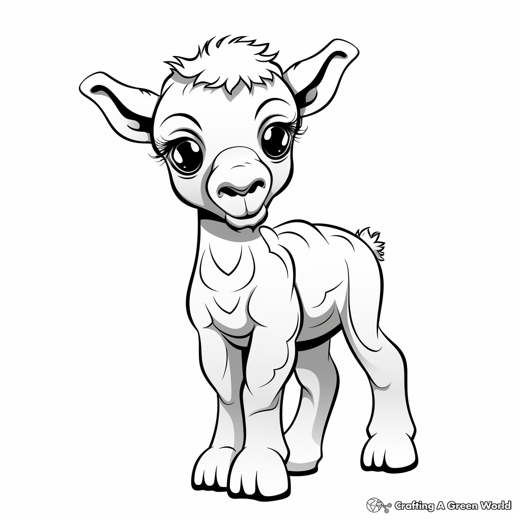 Cute Camel Calf Coloring Pages 2