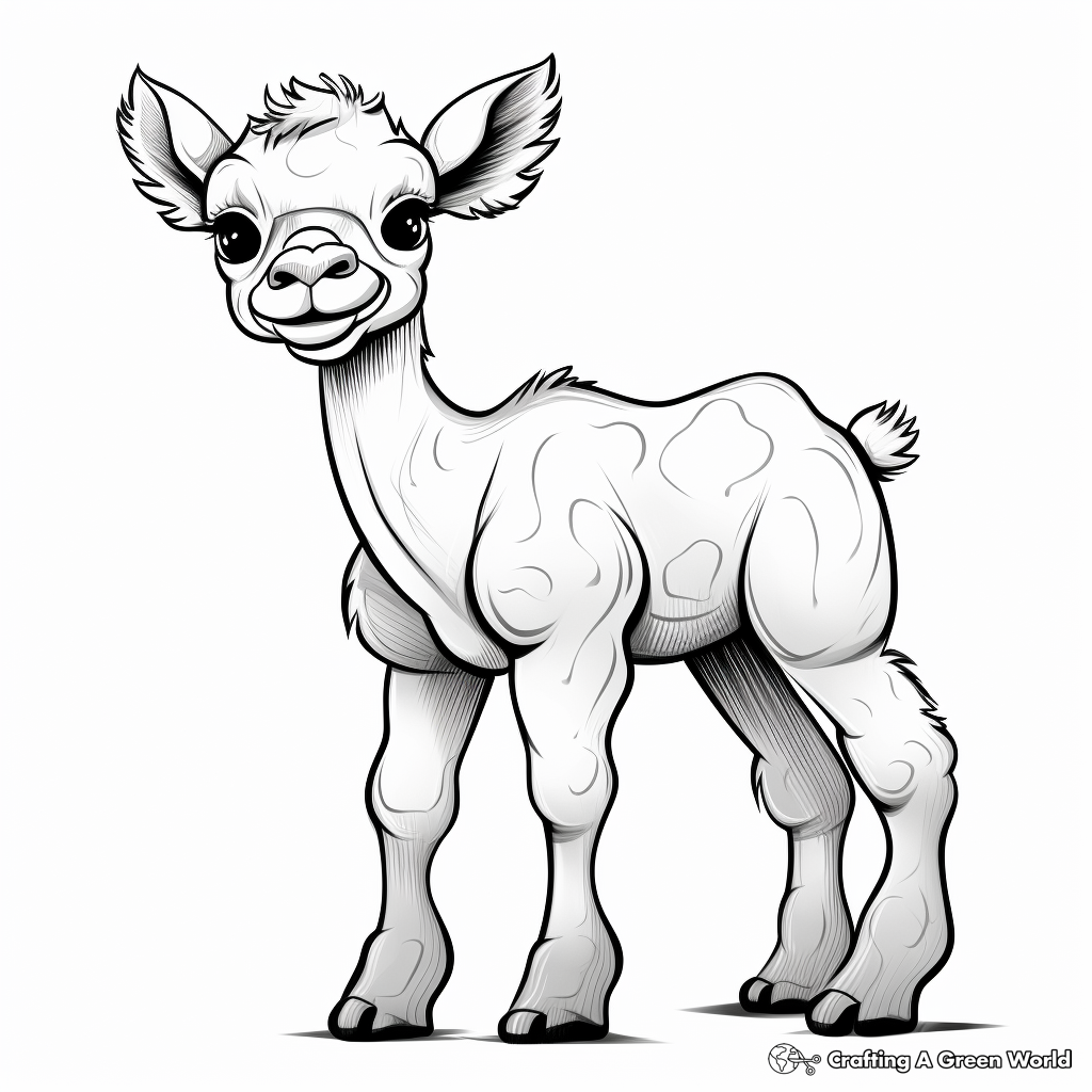 Cute Camel Calf Coloring Pages 3